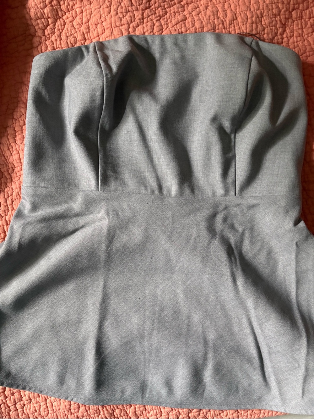 Old Navy Lovely Neutral Gray Smocked Strapless Linen Blend Bustier Top. Size M.